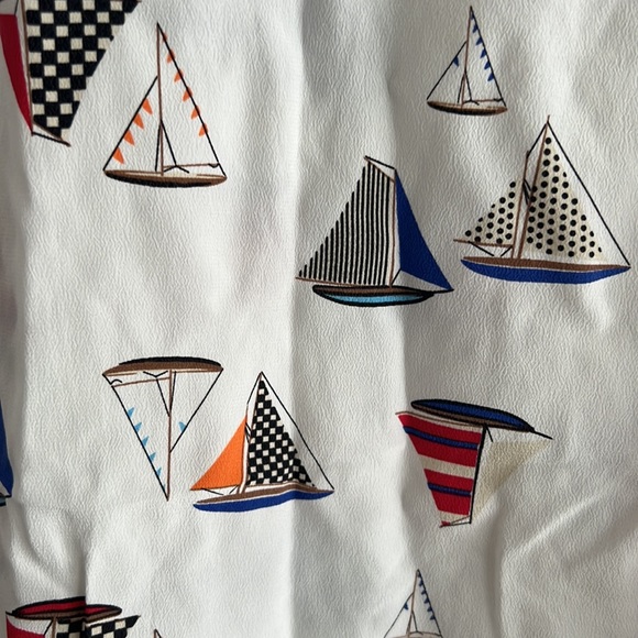 EQUIPMENT FEMME Nautical Sailboat Print 100% Silk - Picture 2 of 8